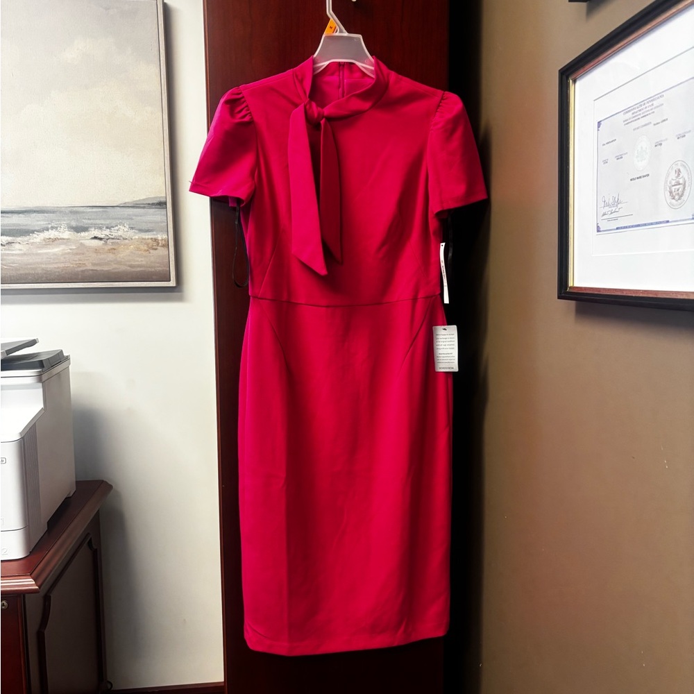 Maggy London Vibrant Pink Midi Dress
